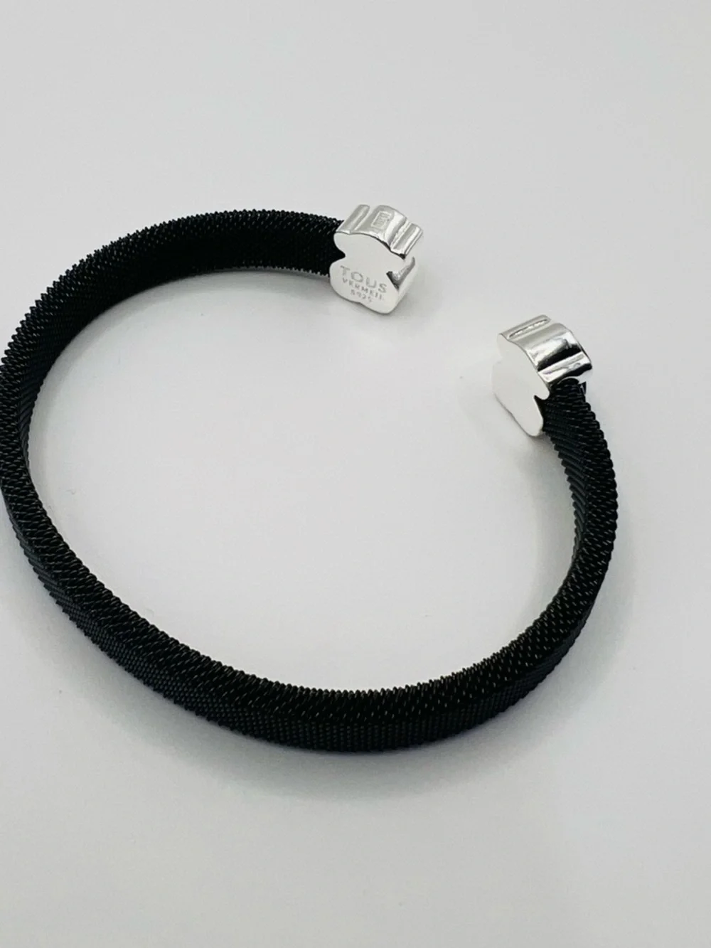 Tous Black IP Steel Mesh Color Cuff Bracelet With